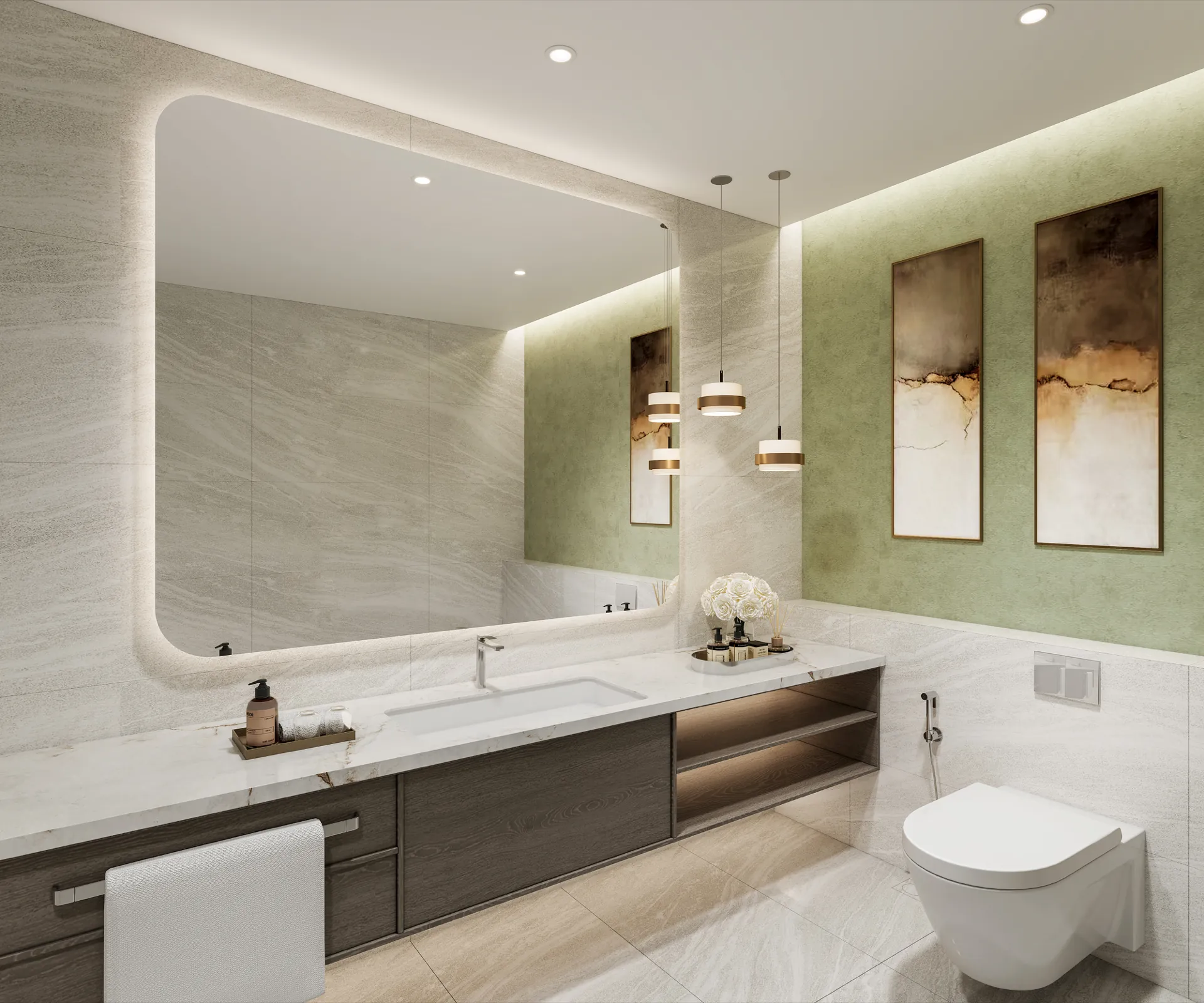 Powder room at Melograno Yards by Beyond