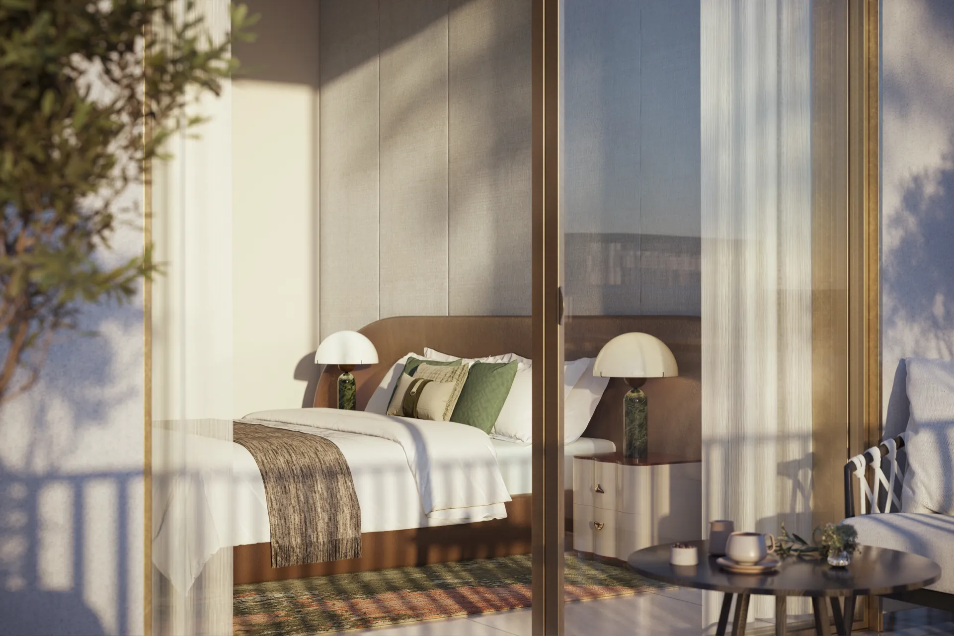 Master bedroom at Melograno Yards by Beyond