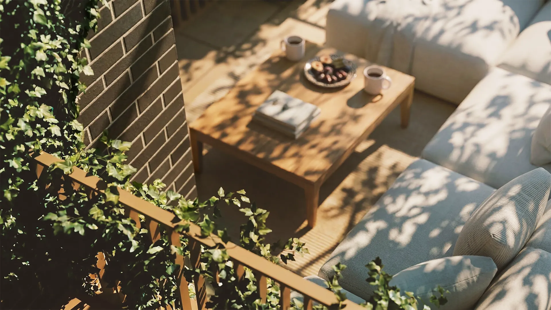 Private terrace with garden seating at Melograno Yards by Beyond