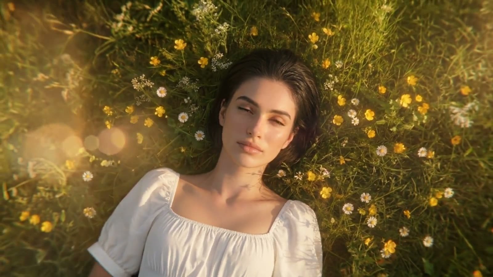 Resting among wildflowers in the gardens